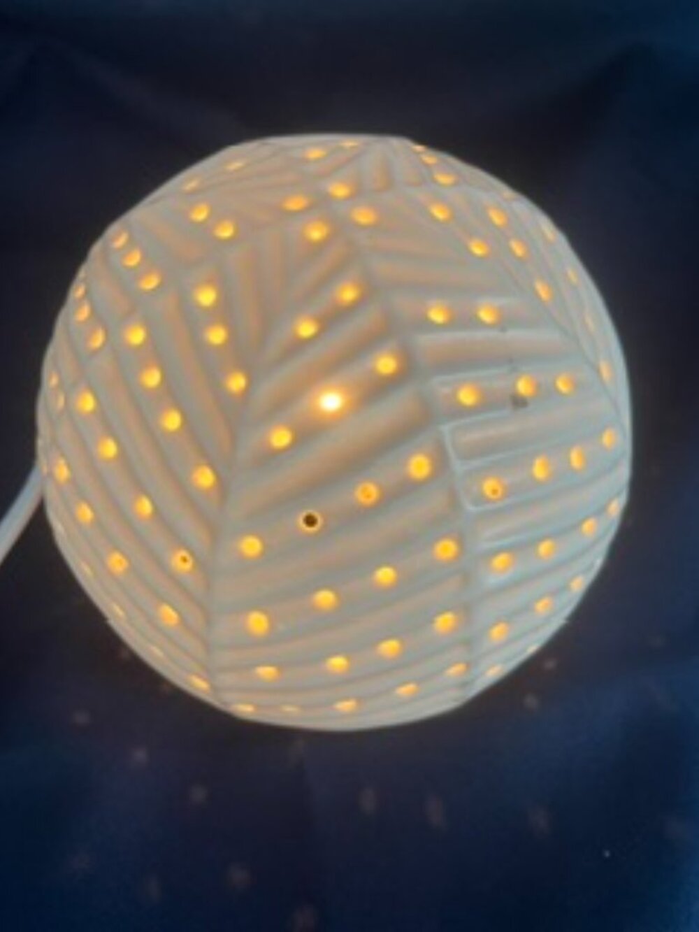 Herringbone White Sphere Ceramic Lamp Nightlight Pillowfort Target